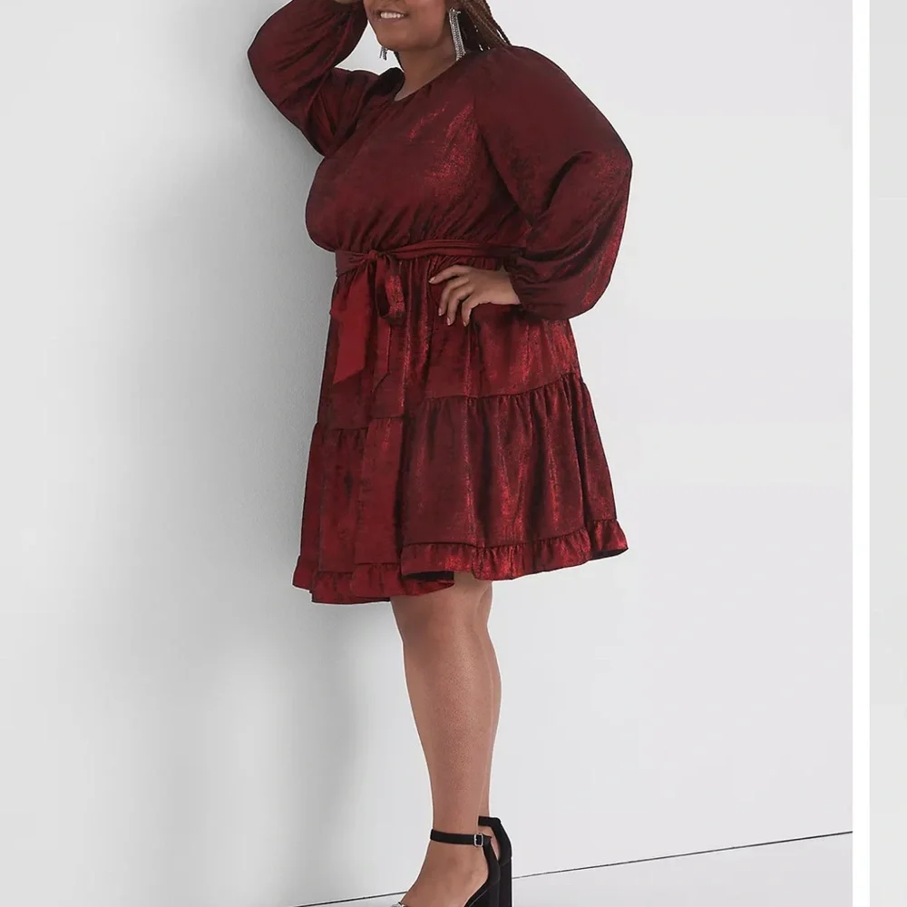 Lane Bryant fit and flair blouson dress - Picture 2 of 3
